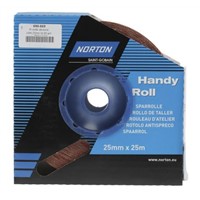 Norton Handy Roll Aluminium Oxide Medium Abrasive Cloth Roll, 25m x 25mm