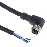 Cable, connector M8, 4 pin, 5m elbowed
