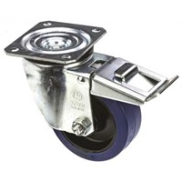 LAG Braked Swivel Swivel Castor, 150kg Load Capacity, 100mm Wheel Diameter