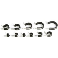 JCS Hi-Torque 104 Piece A2 304 Stainless Steel P-Clip Kit, Black Rubber Coating