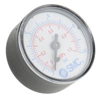 SMC K8-16-40 Analogue Positive Pressure Gauge Back Entry 16bar, Connection Size G 1/8