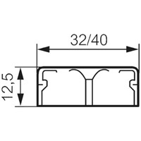 Legrand White Mini Trunking, W40 mm x D12.5mm, L2.1m, PVC