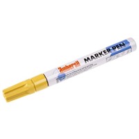 Ambersil Yellow 3mm Medium Tip Paint Marker Pen for use with Cardboard, Glass, Metal, Paper, Plastic, Rubber, Textiles,