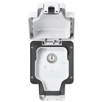White 20 A Flush Mount Key Operated Light Switch MK White 20 mm, 2 Way Screwed Matte, 1 Gang BS Standard 157mm