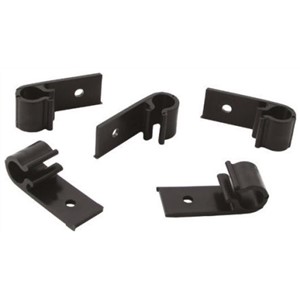 HellermannTyton Cable Clip Black Screw Polyacetal D Clip, 20mm Max. Bundle