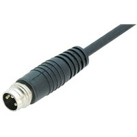 Male cable connector moulded 8mm 3-way