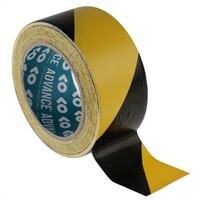 Advance Tapes AT8 Black/Yellow PVC 33m Hazard Tape, 50mm x