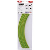 HellermannTyton Green/Yellow Heat Shrink Tubing 3mm Sleeve Dia. x 200mm Length, HIS-3 BAG Series 3:1 Ratio