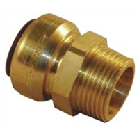 Pegler Yorkshire Straight Brass Push Fit Fitting 15mm 1/2 in R Male