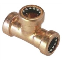 Push fit copper 15mm Equal Tee fitting