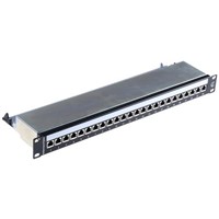 HellermannTyton EcoBand Series Cat6 24 Port RJ45 RJ Patch Panel FTP 1U Black