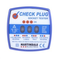 Martindale RSCP501 Socket Tester 13A 200 250V ac CAT II 300 V, Model CP-501