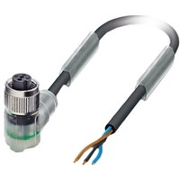 Sensor cable,M12 R/A sckt 3wy,10M,2 LEDs