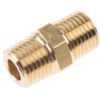 Legris LF3000 100 bar Brass Pneumatic Straight Threaded Adapter, R 1/4 Male To R 1/4 Male