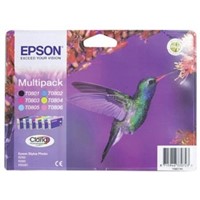 Epson T0807 Black, Cyan, Light Cyan, Light Magenta, Magenta, Yellow Ink Cartridge