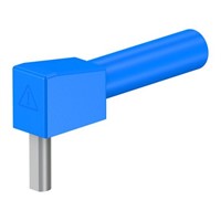 Staubli Blue, Male to Female Test Connector Adapter With Brass contacts and Nickel Plated - Socket Size: 4mm