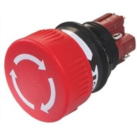 EAO Non-illuminated Red Mushroom Push Button, NO/NC, 16mm Maintained PCB Pin