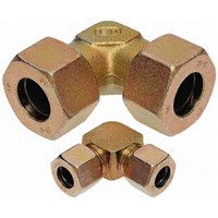 Parker Steel Zinc Plated Hydraulic Elbow Compression Tube Fitting, W10LCF