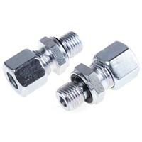 Parker Threaded-to-Tube Pneumatic Fitting G 1/4 to Push In 10 mm, GE-R-ED Series, 500 bar