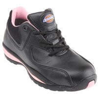 Dickies Ohio Black/Pink Steel Toe Cap Women Safety Shoes, UK 4, EU 37