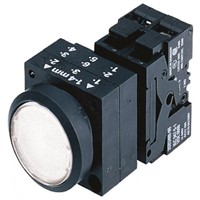 Siemens, 3SB3 Illuminated Clear Flat Push Button, NO, 22mm Momentary Screw