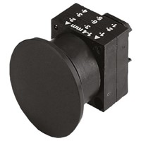 Siemens Mushroom Black Push Button Head - Momentary, 3SB3 Series, 22mm Cutout
