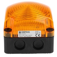 Werma 853 Yellow LED Beacon, 24 V dc, Blinking, Surface Mount, Wall Mount