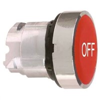 Schneider Electric Flush Red Push Button Head - OFF, Harmony XB4 Series, 22mm Cutout