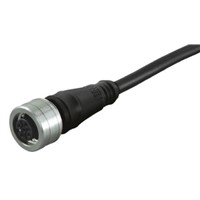 Brad, Ultra-Lock Series, Straight M12 to Unterminated Cable assembly, 4 Core 5m Cable