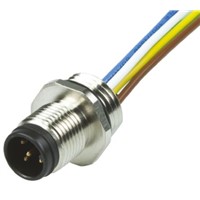 Brad, Ultra-Lock Series, Straight M12 to Unterminated Cable assembly, 12 Core 300mm Cable