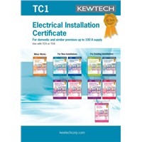 Kewtech Corporation TC1 Electrical Installation Certificate, Certificate Type Electrical Installation, For Use With