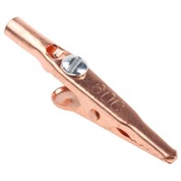 Copper crocodile clip, 4mm socket, 10A