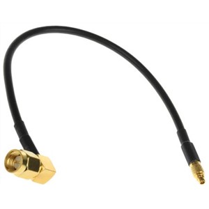 200mm AV Cable Male SMA Right Angle to Male MMCX Male x 1 MMCX