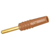 Staubli Brown Plug Banana Plug - Solder, 30 V, 60 V dc