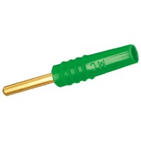Staubli Green Plug Banana Plug - Solder, 30 V, 60 V dc