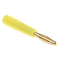 Staubli Yellow Plug Banana Plug - Solder, 30 V, 60 V dc