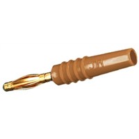 Staubli Brown Plug Banana Plug - Solder, 30 V, 60 V dc