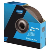 Norton Handy Roll Aluminium Oxide Coarse Abrasive Cloth Roll, 25m x 25mm