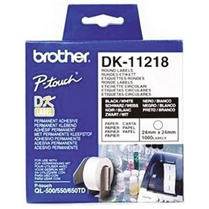 Brother Black on White Label Printer Tape & Label