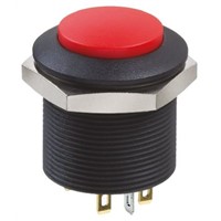 Apem Double Pole Double Throw (DPDT) Red LED Push Button Switch, Panel Mount, 12V dc