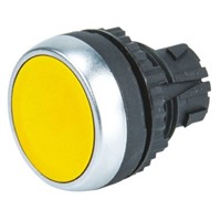 BACO Flush Yellow Push Button Head - Spring Return, 22mm Cutout