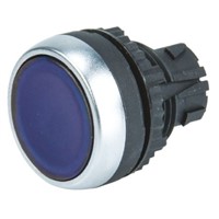 BACO Illuminated Flush Blue Push Button Head - Spring Return, 22mm Cutout