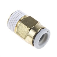 SMC Threaded-to-Tube Pneumatic Fitting R 1/8 to Push In 6 mm, KQ2 Series