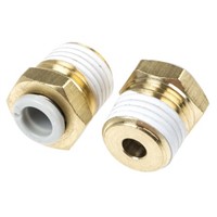 SMC Threaded-to-Tube Pneumatic Fitting R 1/4 to Push In 6 mm, KQ2 Series