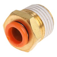 SMC Threaded-to-Tube Pneumatic Fitting NPT 1/4 to Push In 1/4 in, KQ2 Series