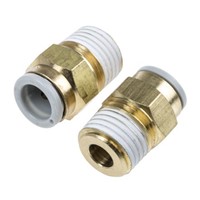 SMC Threaded-to-Tube Pneumatic Fitting R 1/4 to Push In 8 mm, KQ2 Series