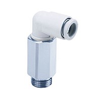 SMC Threaded-to-Tube Elbow Connector R 1/4 to Push In 1/4 in, KQ2 Series