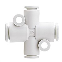 Pneumatic Cross Tube-to-Tube Adapter Connection A 6mm, B 8mm, C 6mm, D8mm