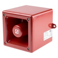 e2s Red User Recordable Voice Alarm, 110dB, 24 V dc
