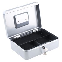 Medium Silver Steel Cash Box 250x185x90